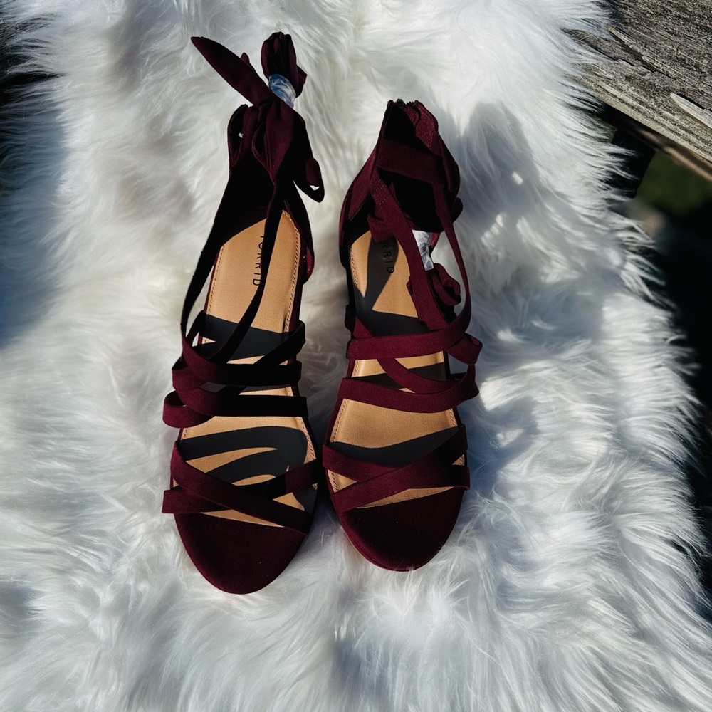 Elegant Wine/Burgundy Strappy Heels